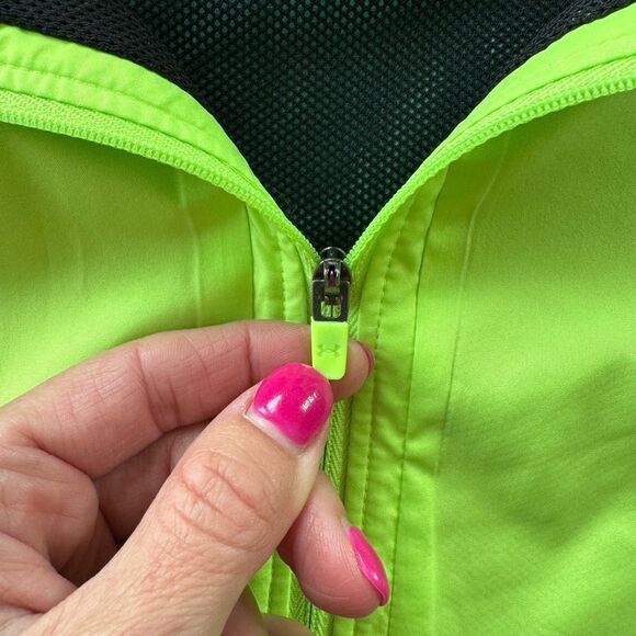 Under Armour Womens Off-Pitch Anorak 2.0 Jacket Hoodie Turquoise Lime Green Sz M - Picture 3 of 15